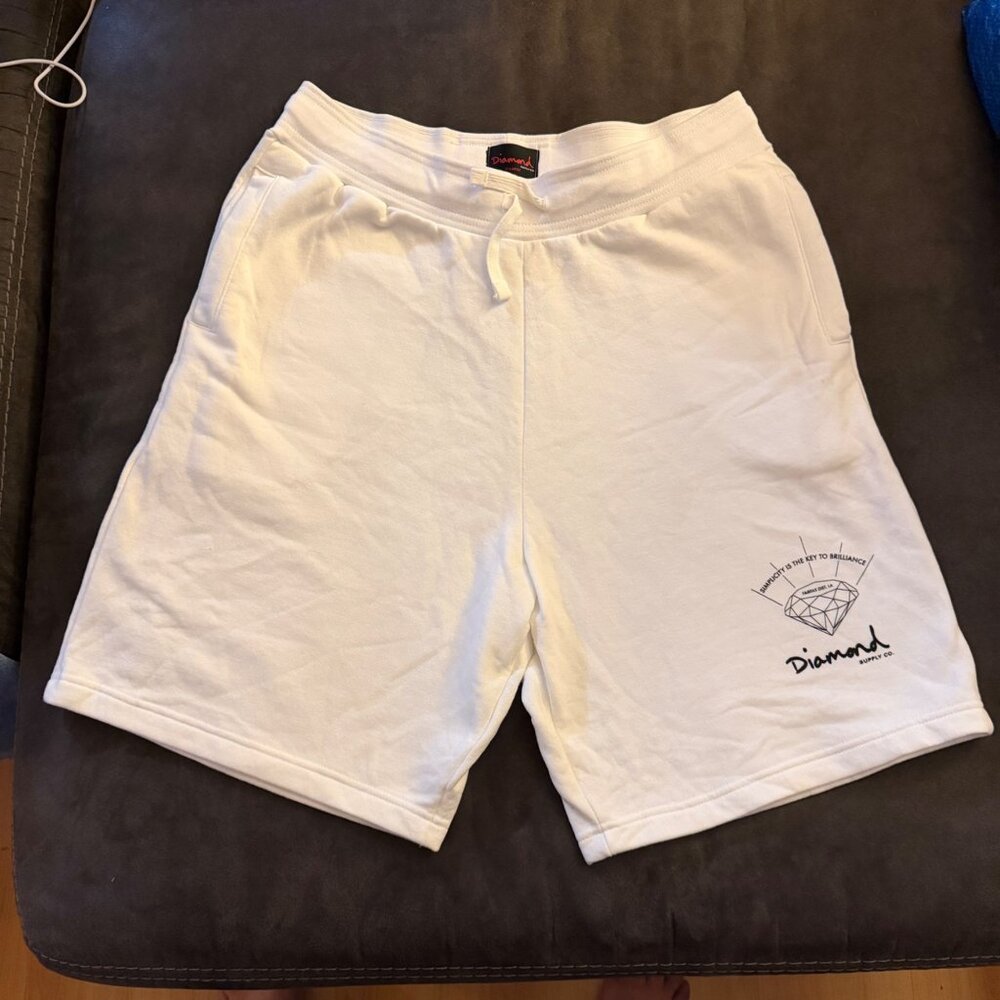 Diamond Supply Co. White Drawstring Shorts X-Large